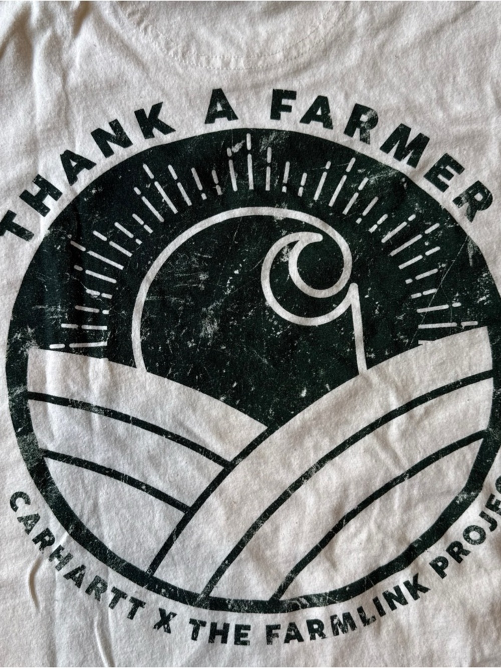 Carhartt NWOT Small Cream Short Sleeve Tee with The Farmlink Project Chest Logo - Picture 8 of 8